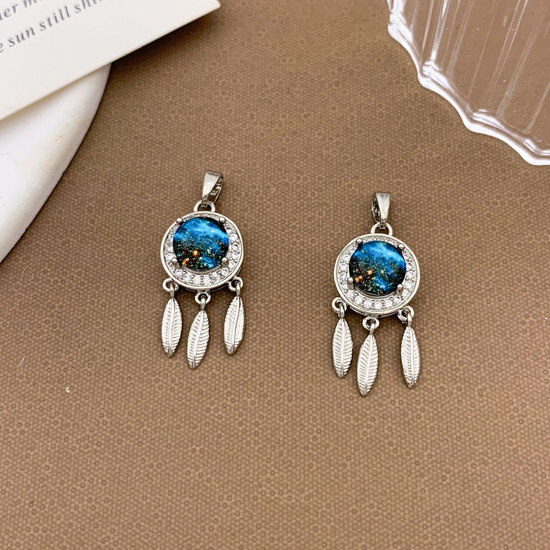 Xl1237 tassel dream net planet pendant silver