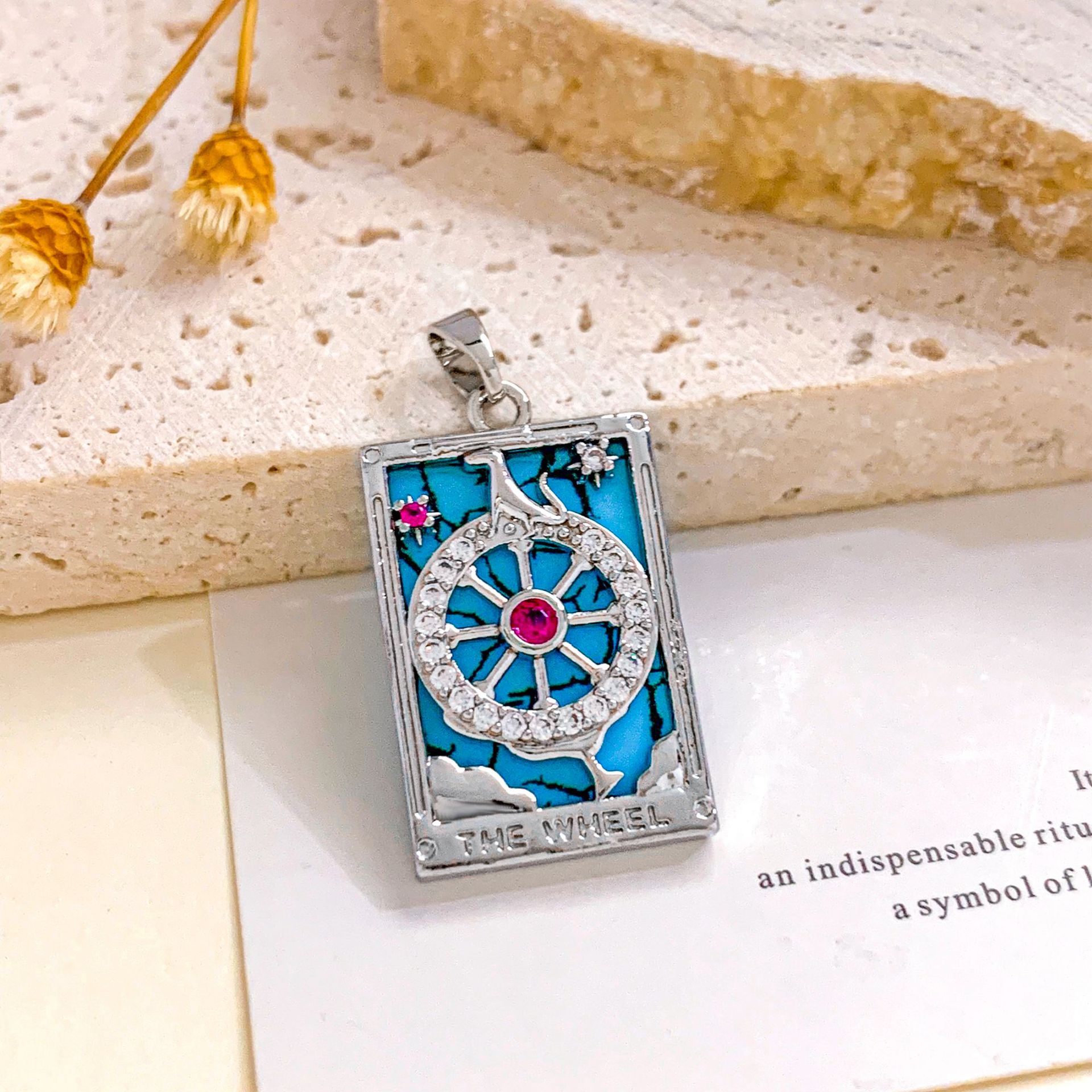Xl2302 annual ring tarot pendant silver