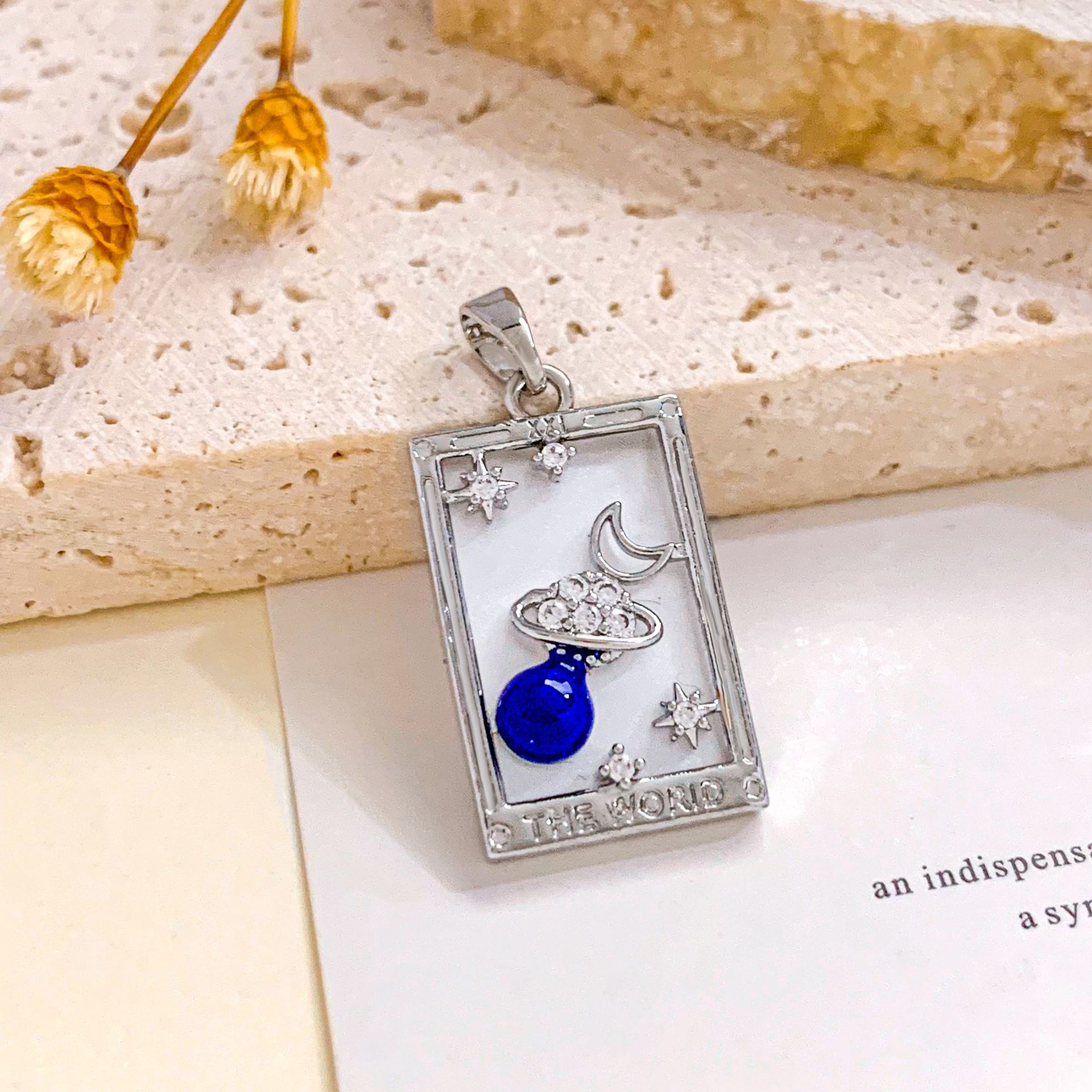 Xl2764 planet tarot pendant silver