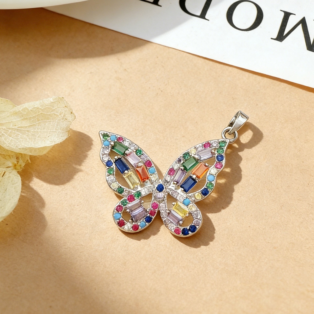Xl50 color butterfly pendant silver