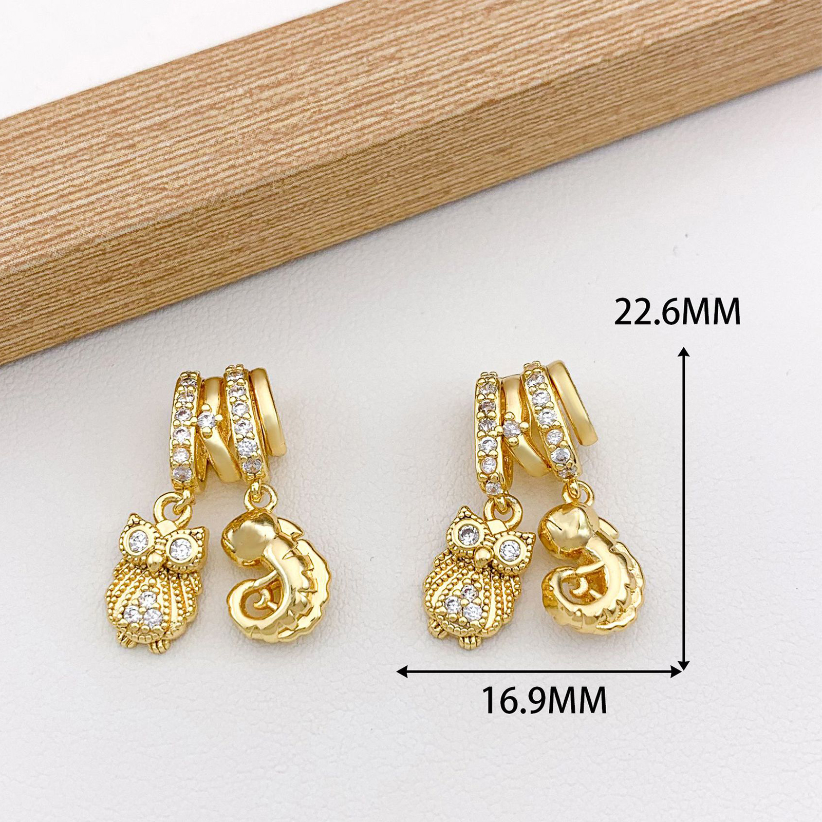 Xl4558 owl little seahorse combination pendant gold