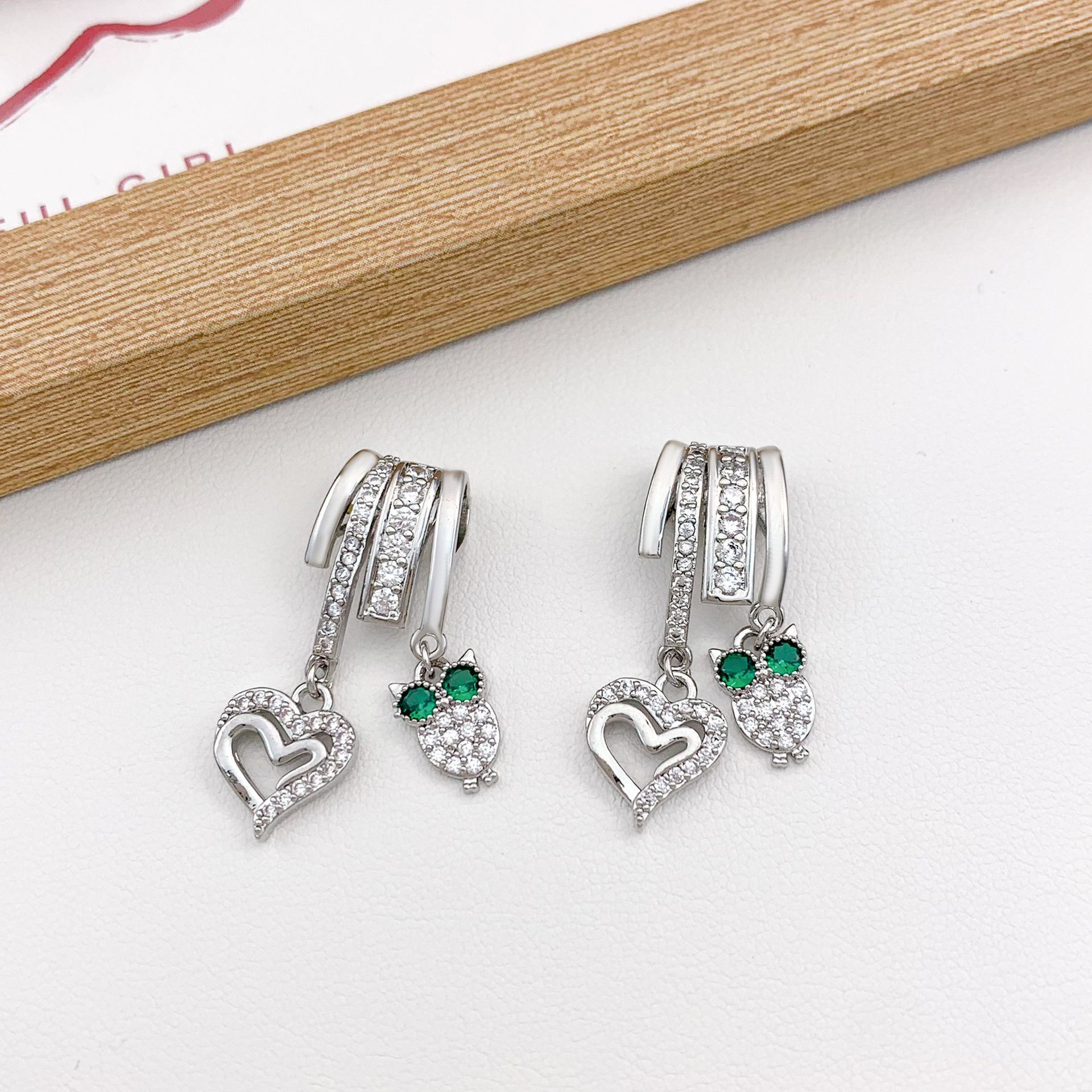 Xl3336 love owl combination pendant silver