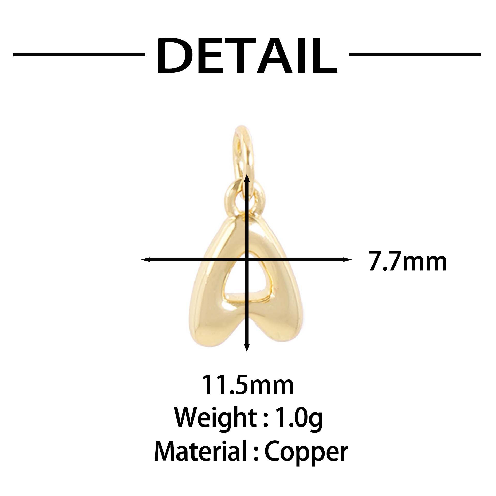 18k gold single letter a