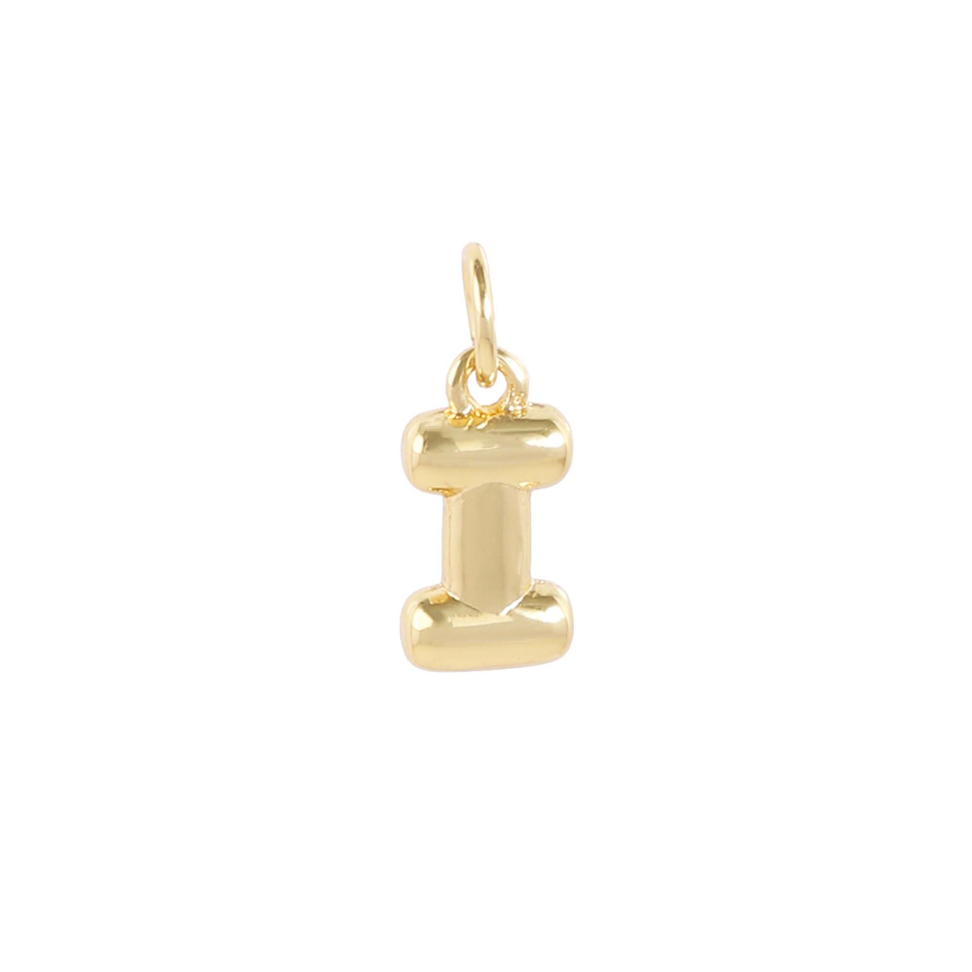 18k gold single letter i