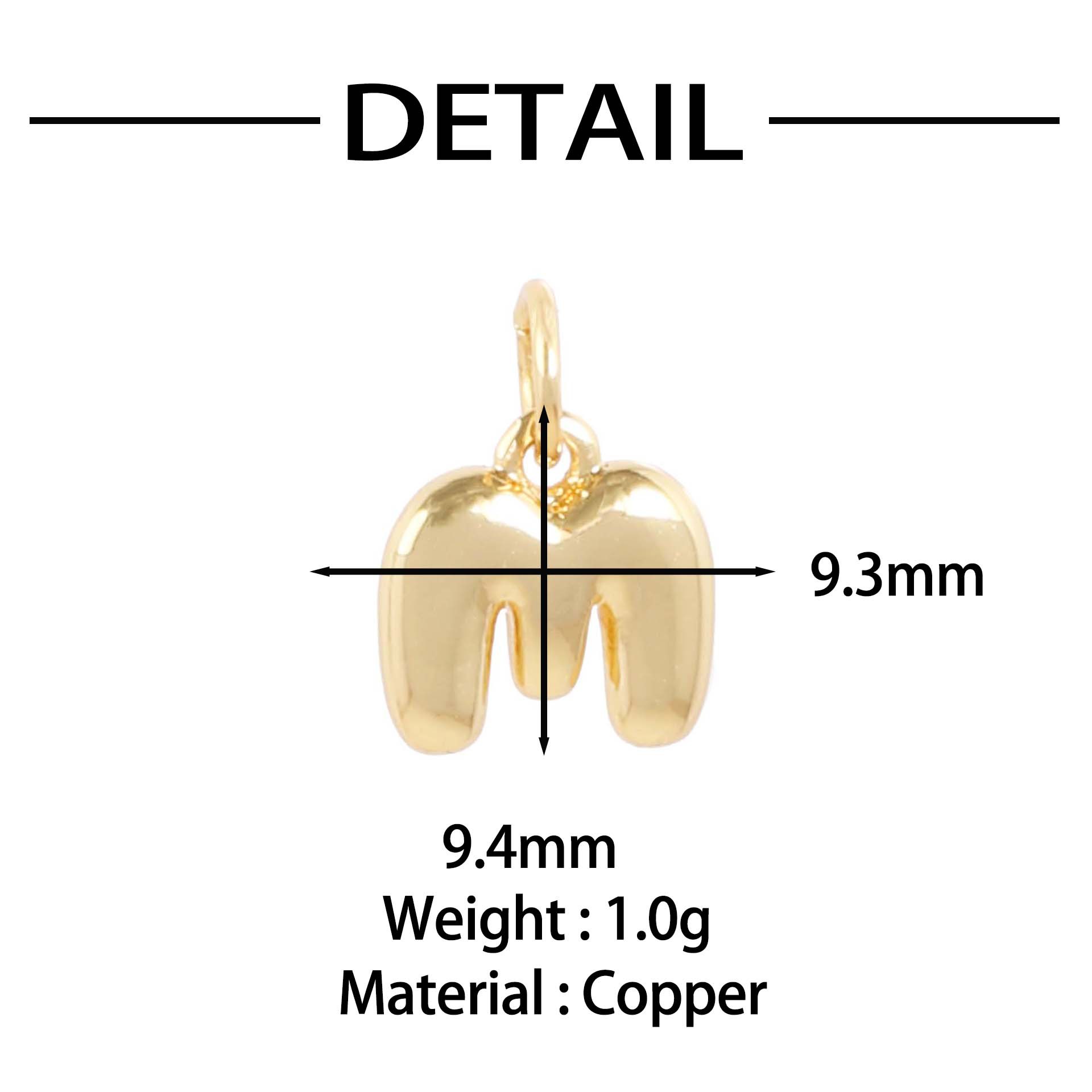 18k gold single letter m