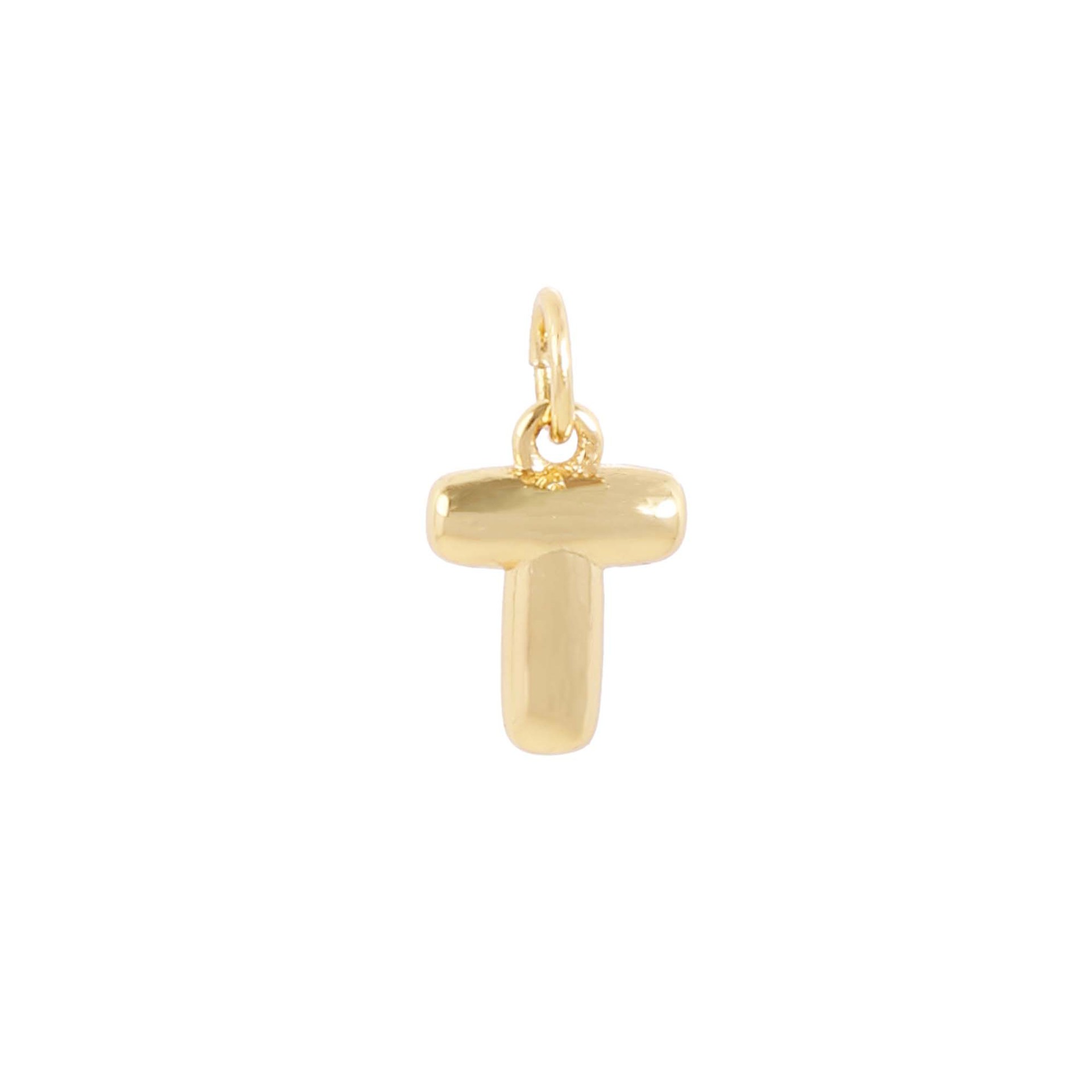 18k gold single letter t