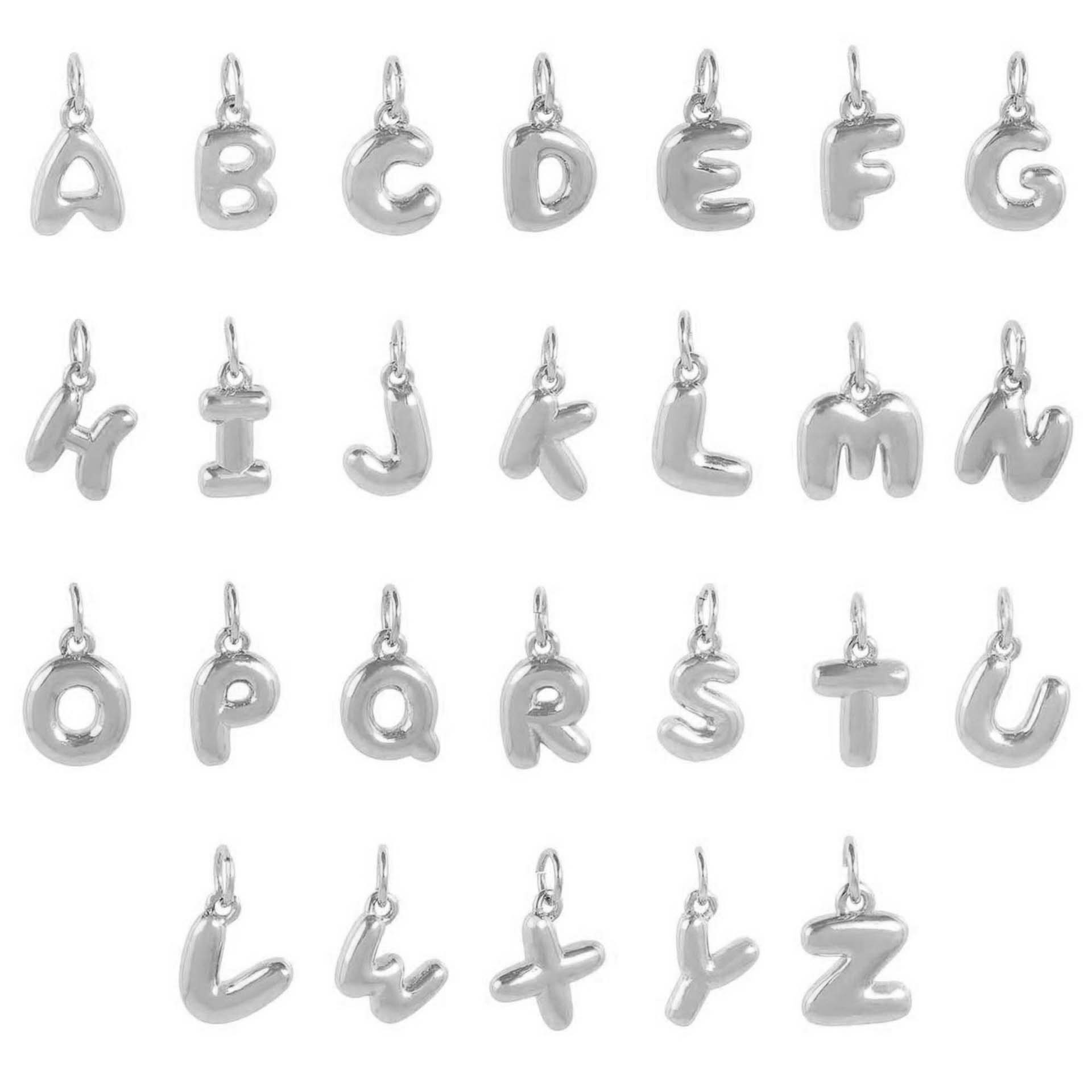 Silver single letter pendant p