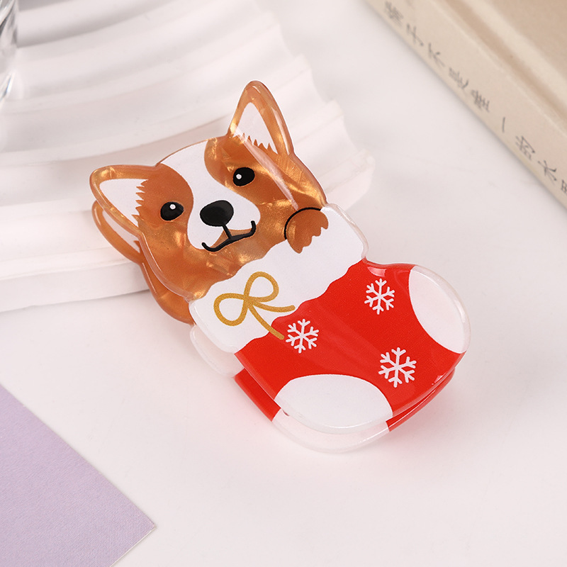 Christmas socks corgi