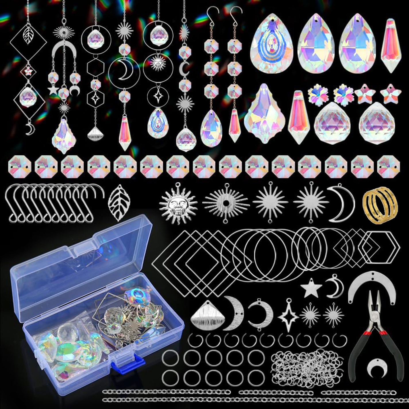 200pcs silver white