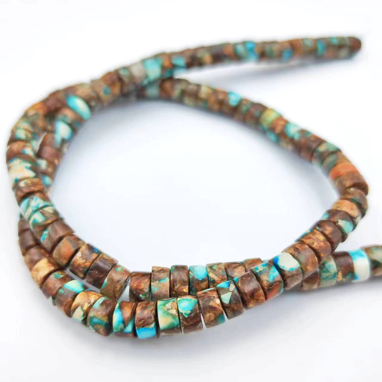 Gold copper turquoise Emperor Stone