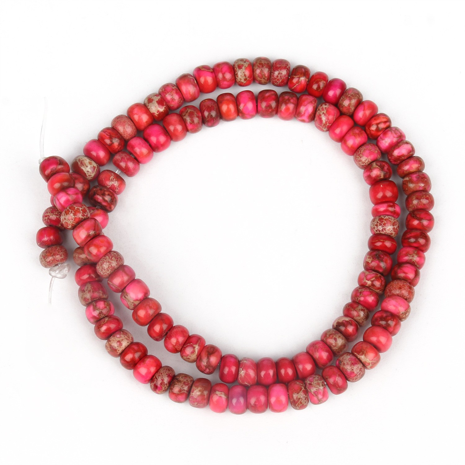 Natural Rose Red Abacus Beads Emperor Stone
