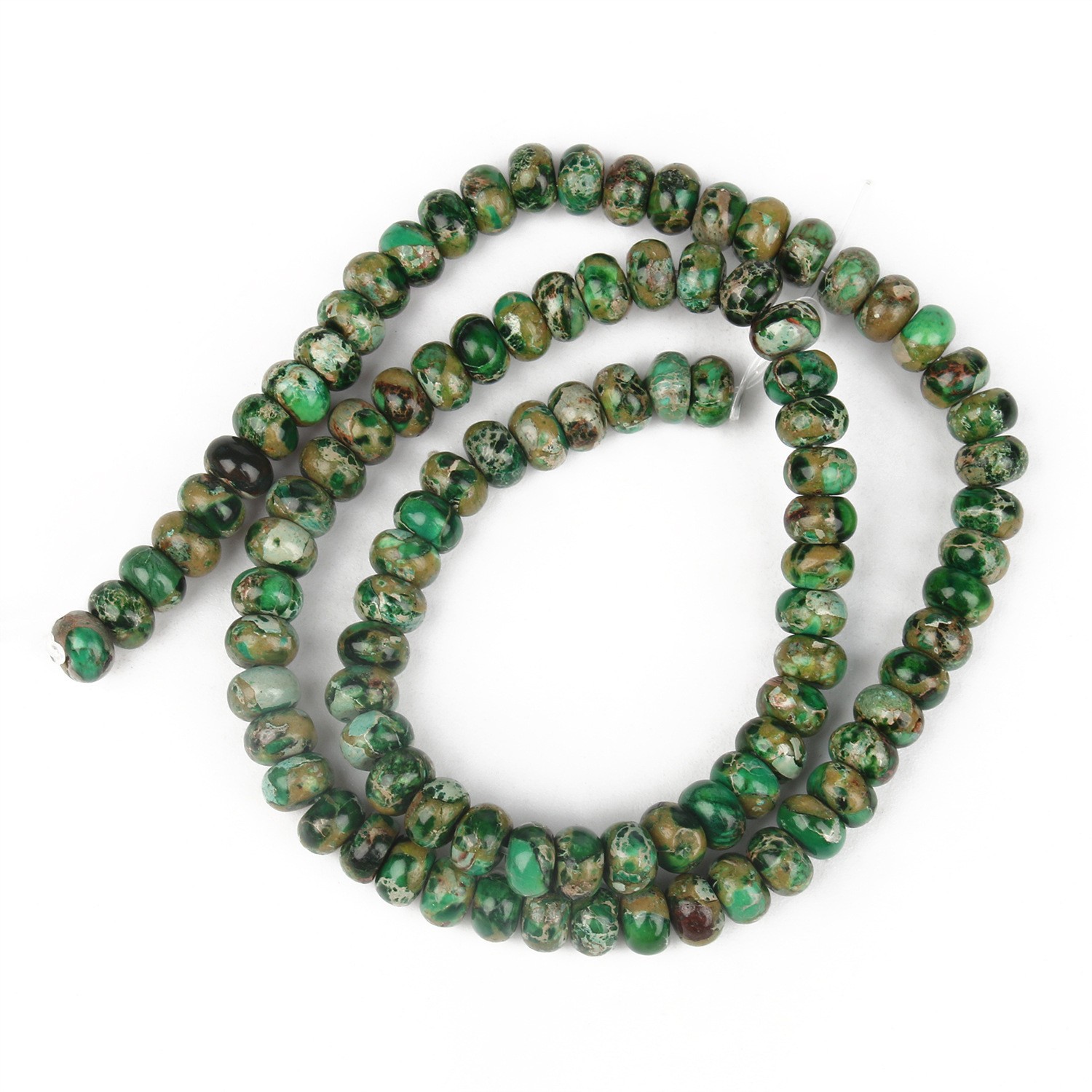 Natural dark green abacus beads emperor stone