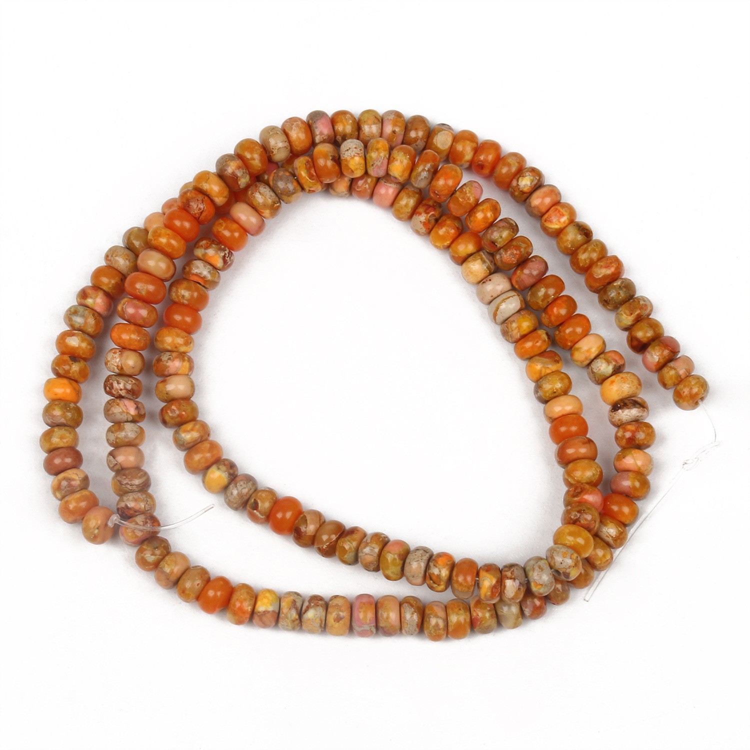 Natural Orange Abacus Beads Emperor Stone