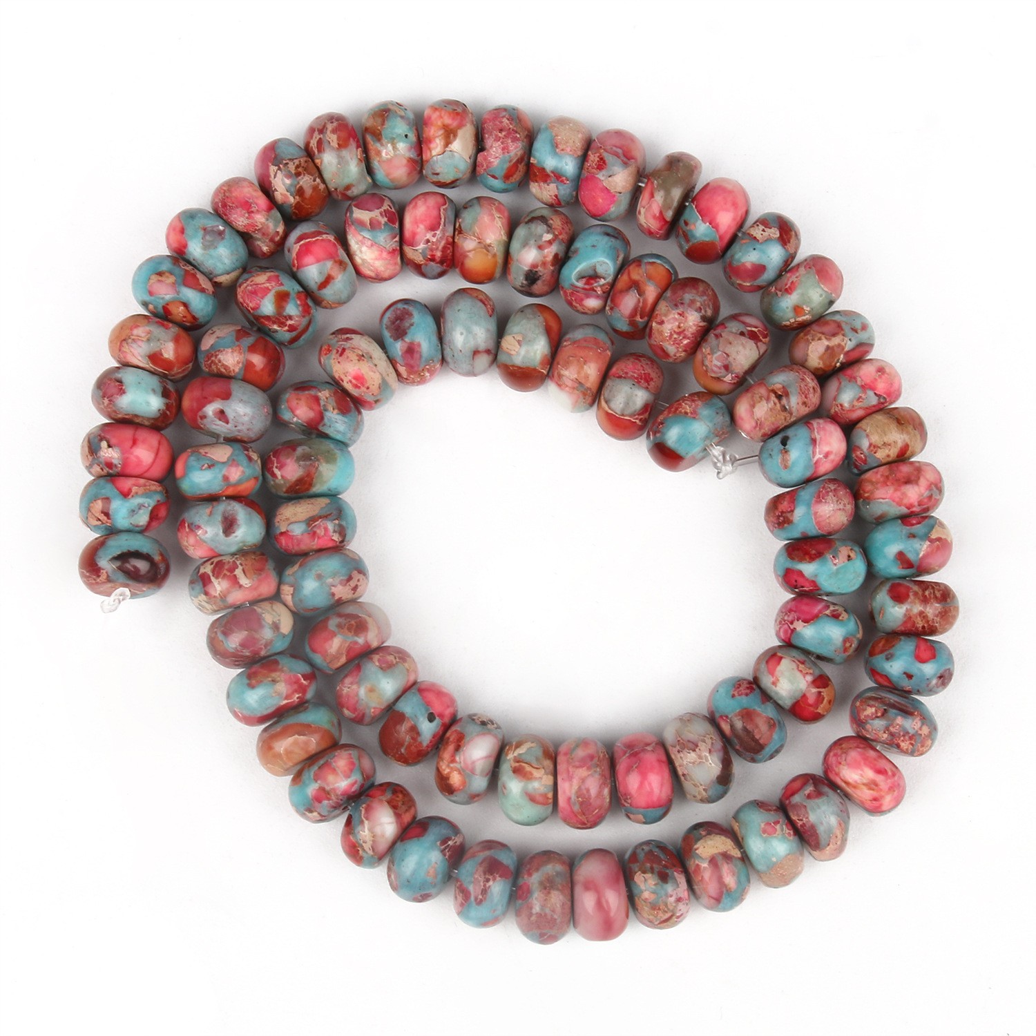Natural Red Color Abacus Beads Emperor Stone