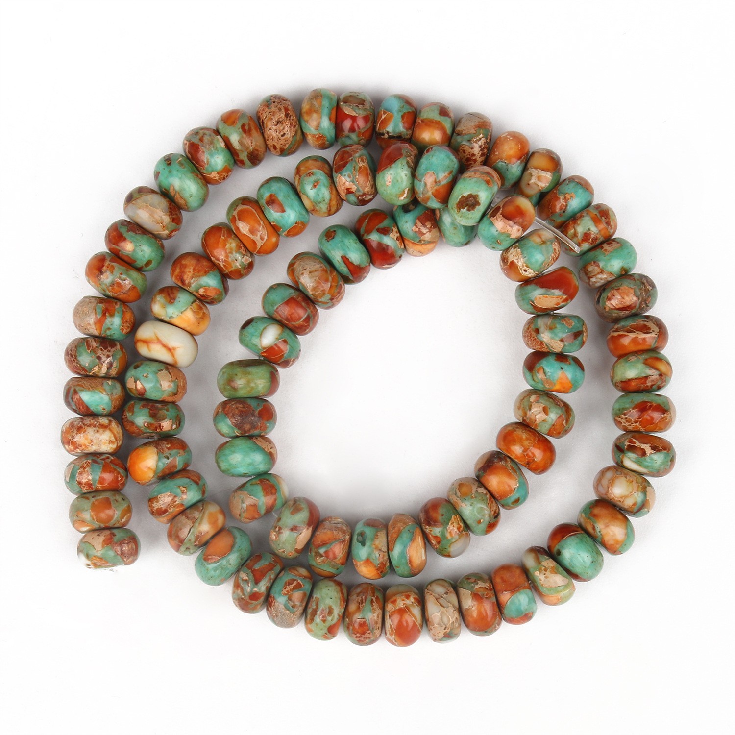 Natural Orange Abacus Bead Emperor Stone 2