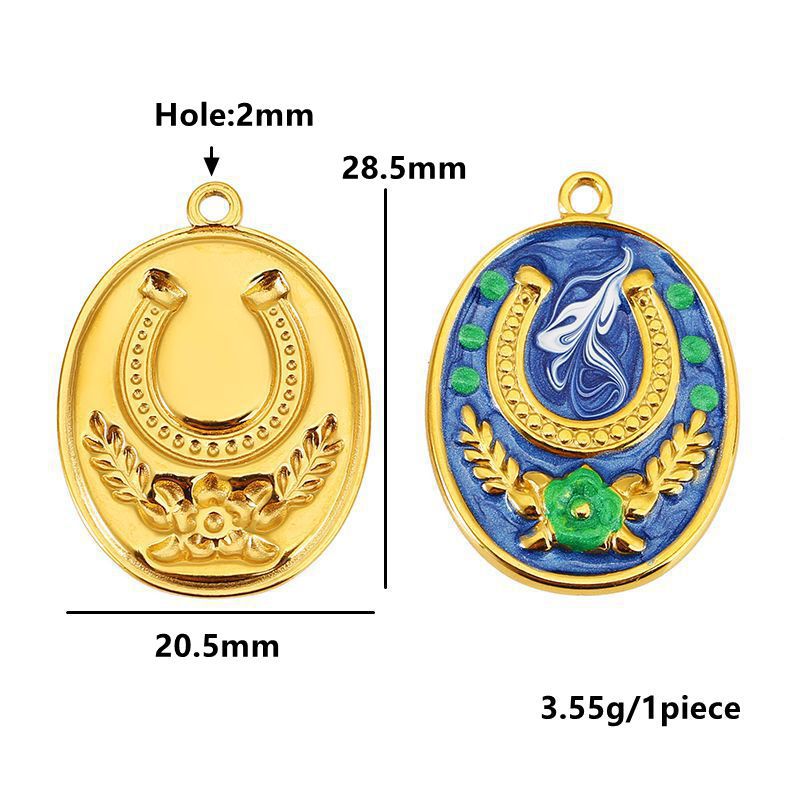 Oval horseshoe blue
