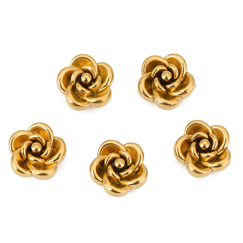 Gold perforated beads