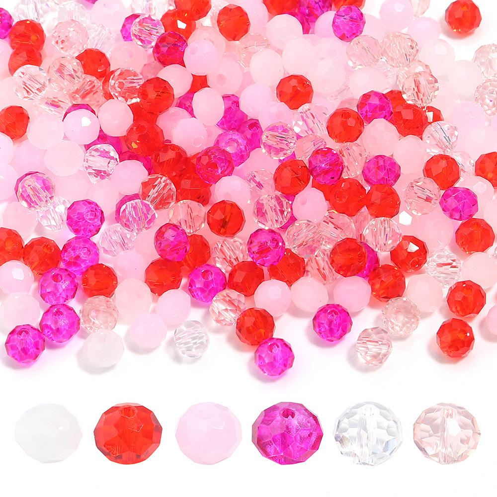 Bead pink + white + transparent color