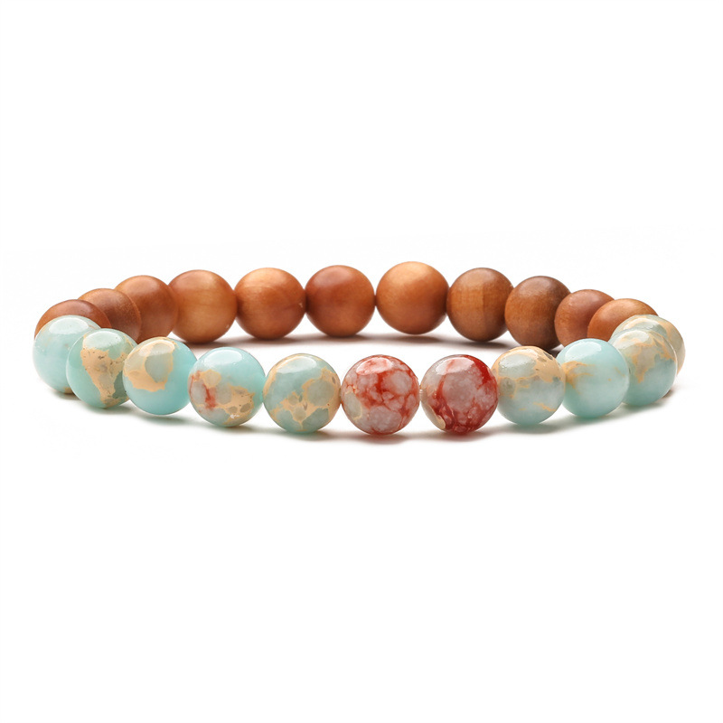8mm shoushan+wooden beads