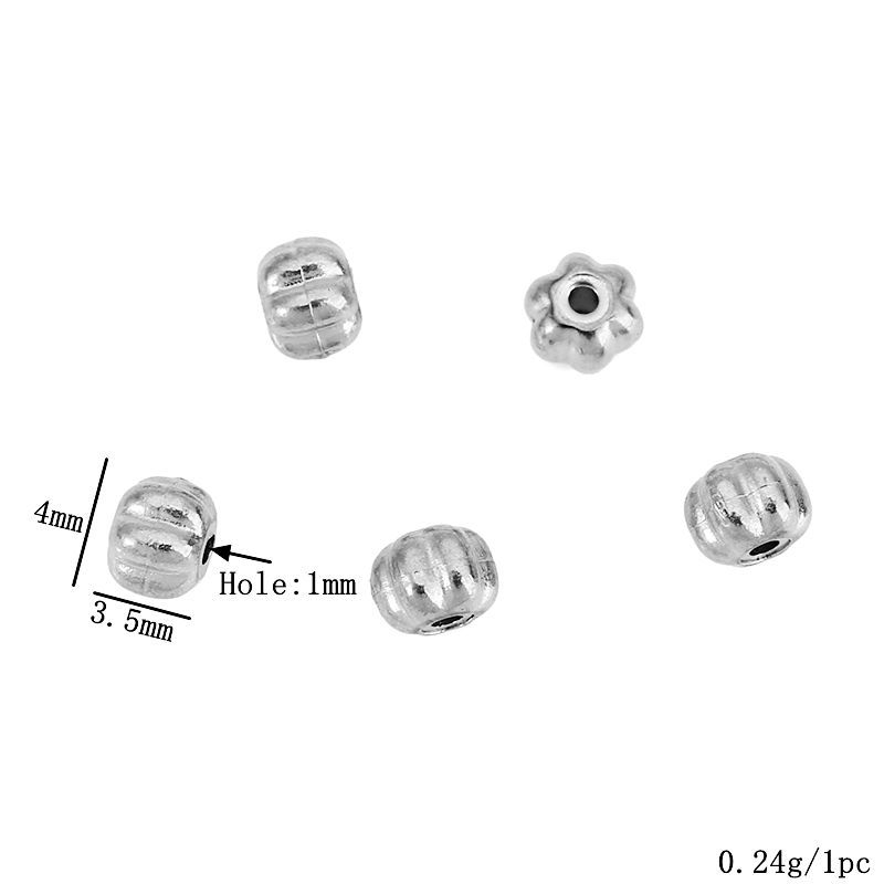 Steel color pumpkin beads 4mm