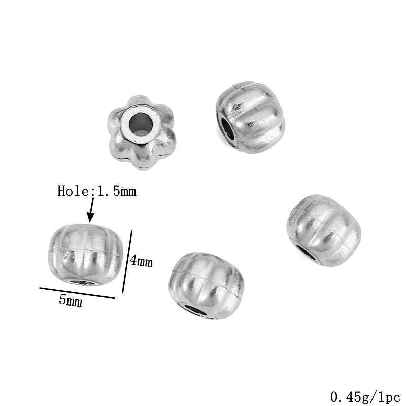 Steel color pumpkin beads 5mm