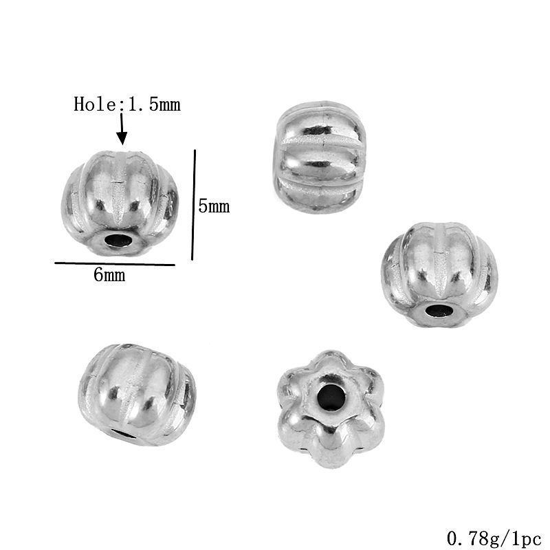 Steel color pumpkin beads 6mm