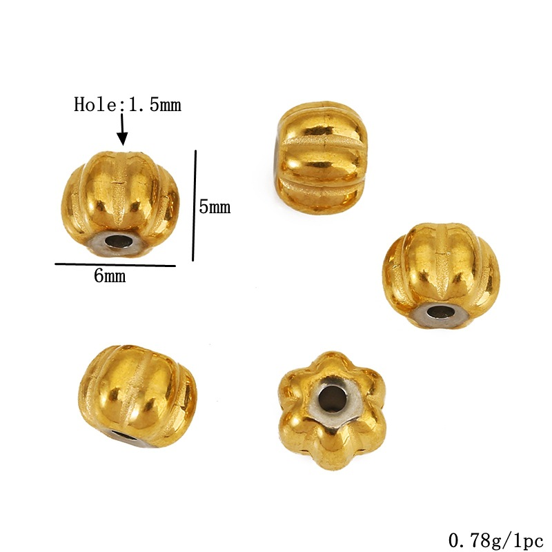 Golden pumpkin beads 6mm