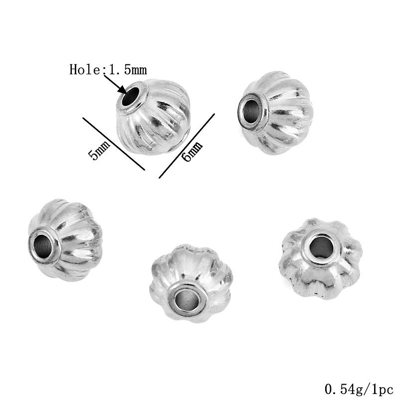 Steel color lantern beads 6mm