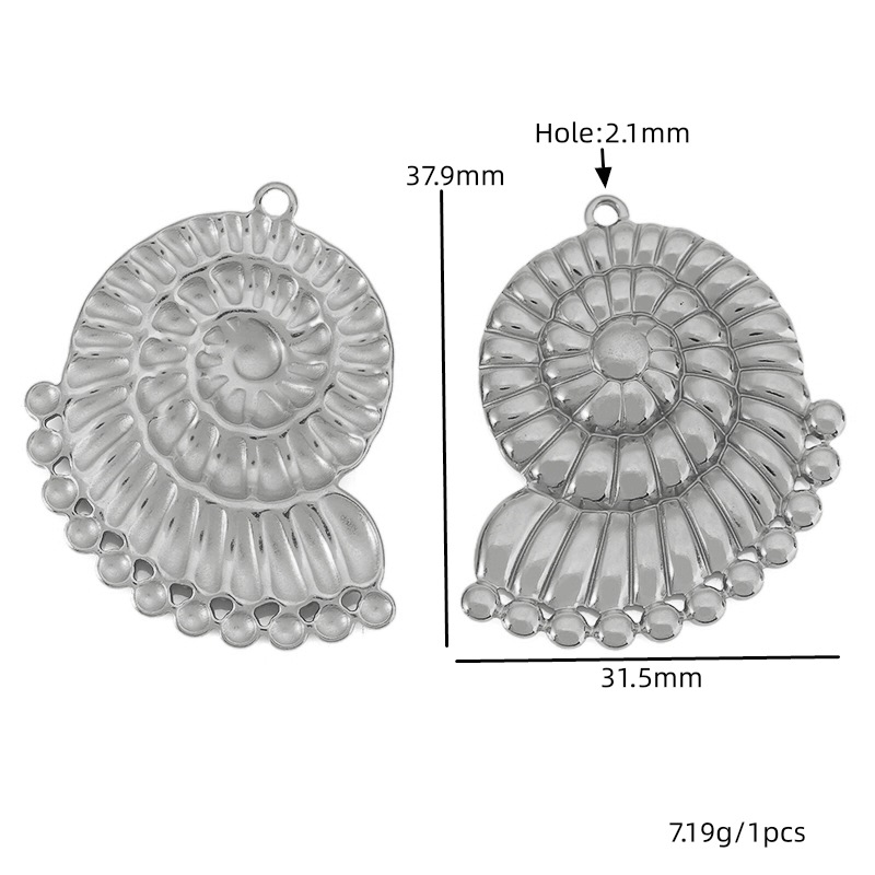 Steel color conch 31.5*37.9mm