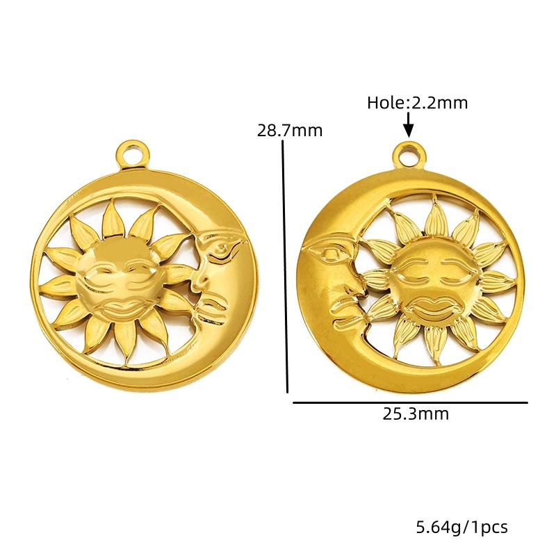 Golden hollow moon and sun