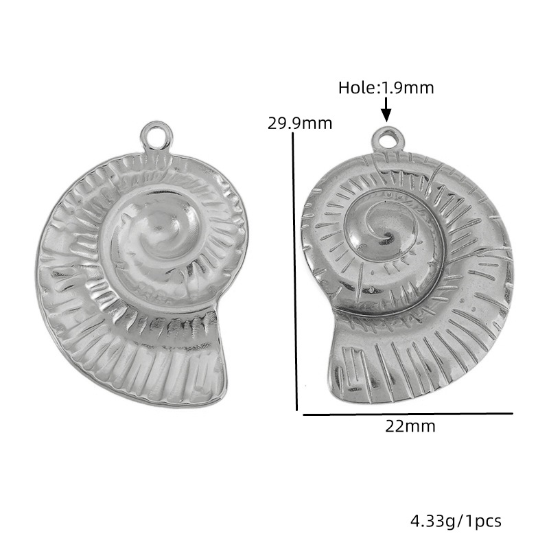 Steel color conch 22*29.9mm