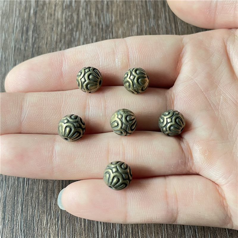 Flower-shaped round beads-Bronze