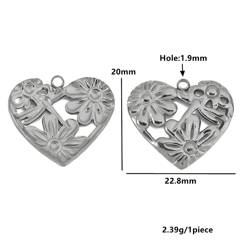 Flower heart - steel color