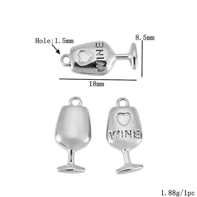Wine glass steel color 1608
