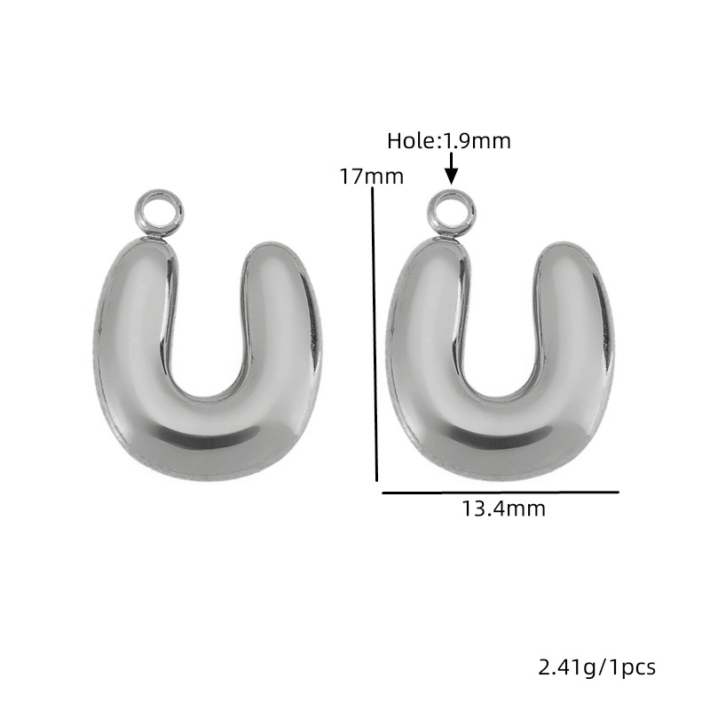 Steel color letter-u