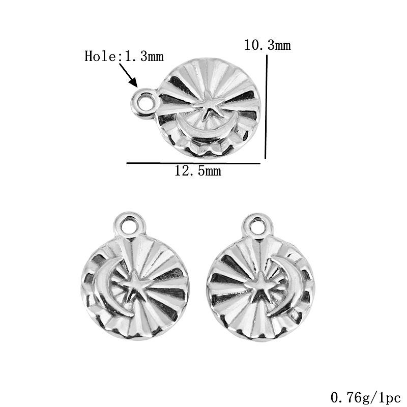 Steel color star and moon 1508