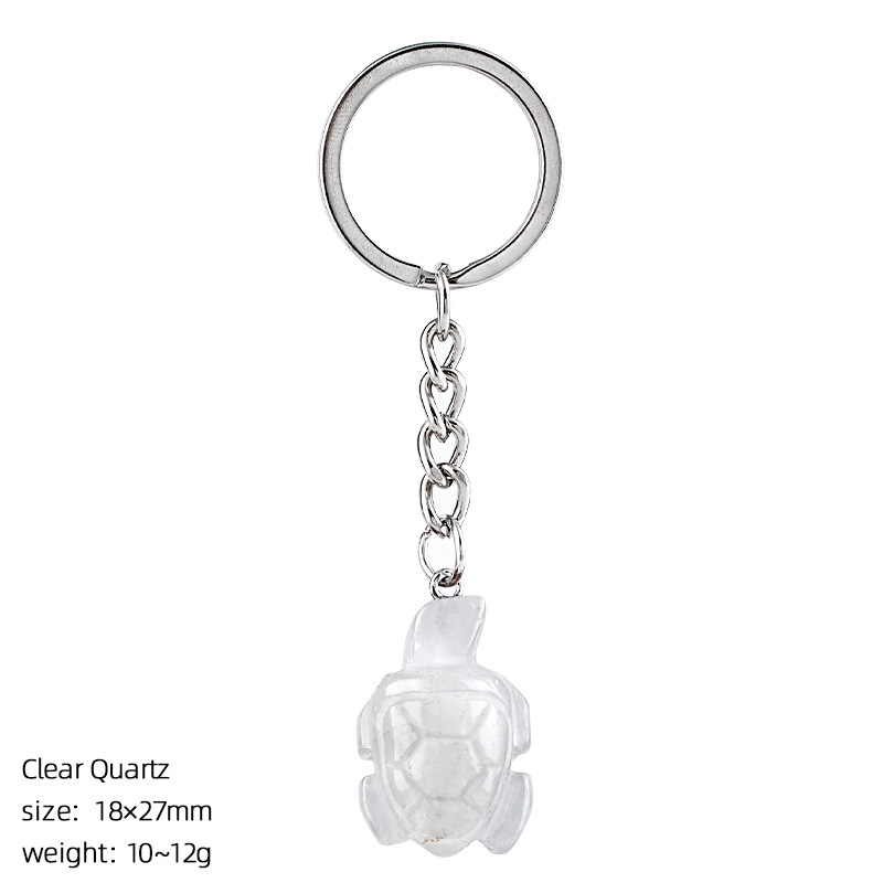 White crystal turtle keychain