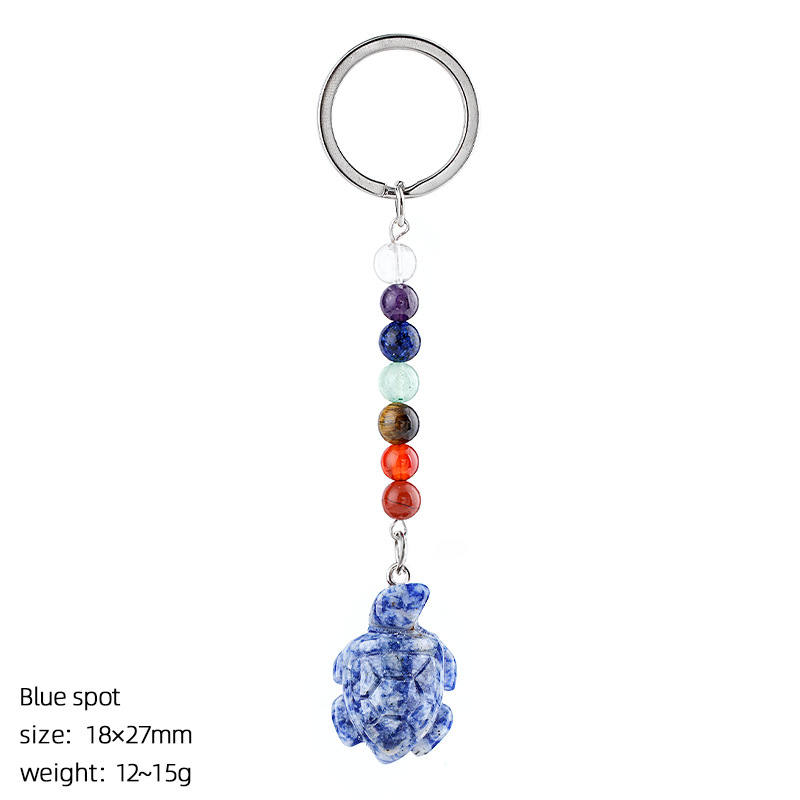 Blue point turtle keychain