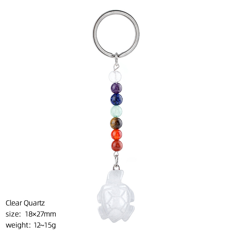 White crystal turtle keychain
