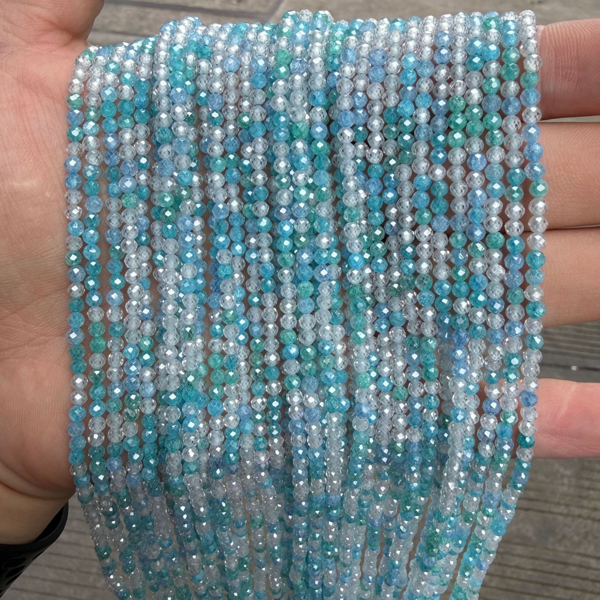 Aqua blue colored zirconium