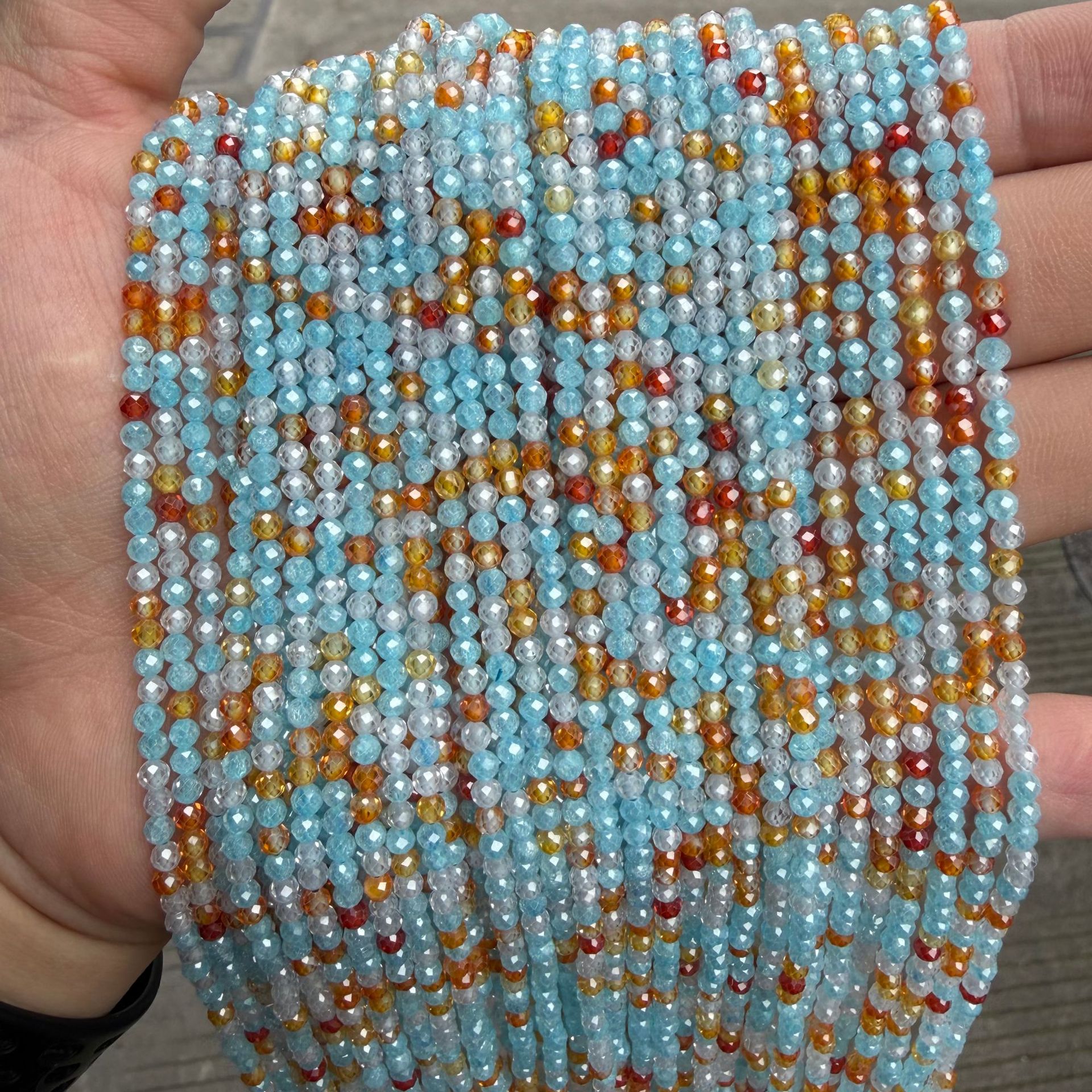 Orange blue colored zirconium