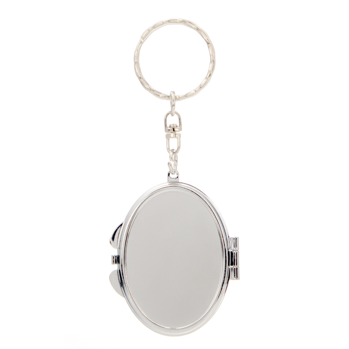 Oval snap keychain cosmetic mirror 40*50mm