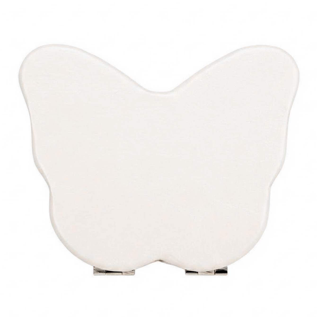 Butterfly-shaped magnetic pu white leather makeup mirror 75*80mm