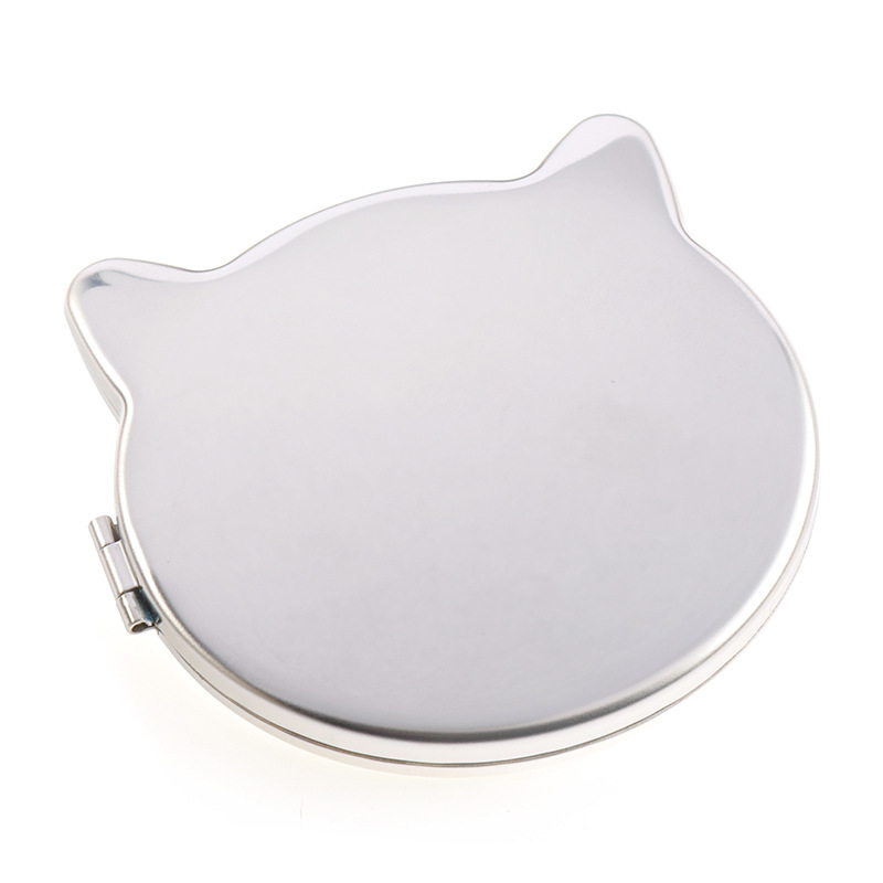 Cat head stainless steel cosmetic mirror 65*70mm