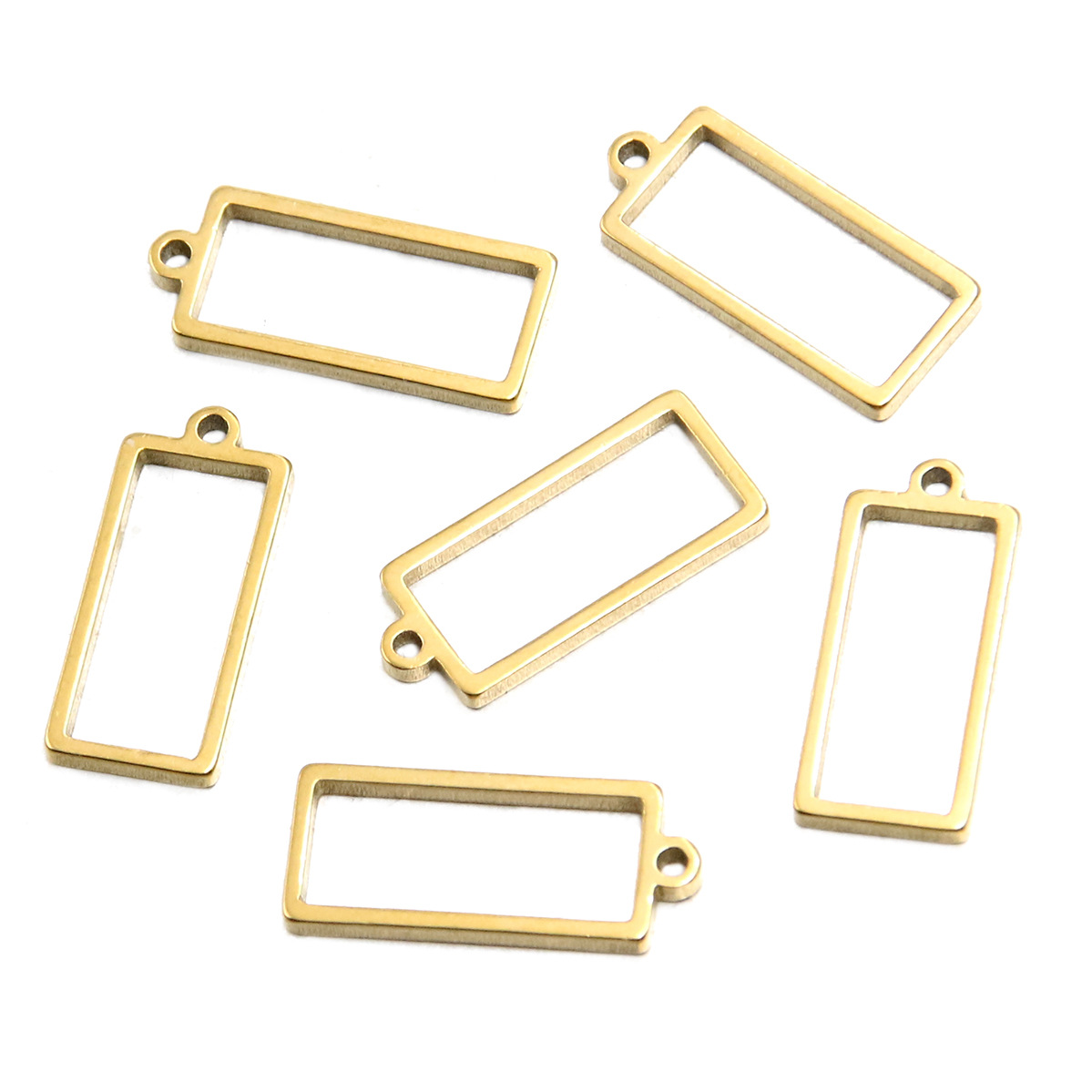 Golden rectangular small 8x18x1.2mm0.4g