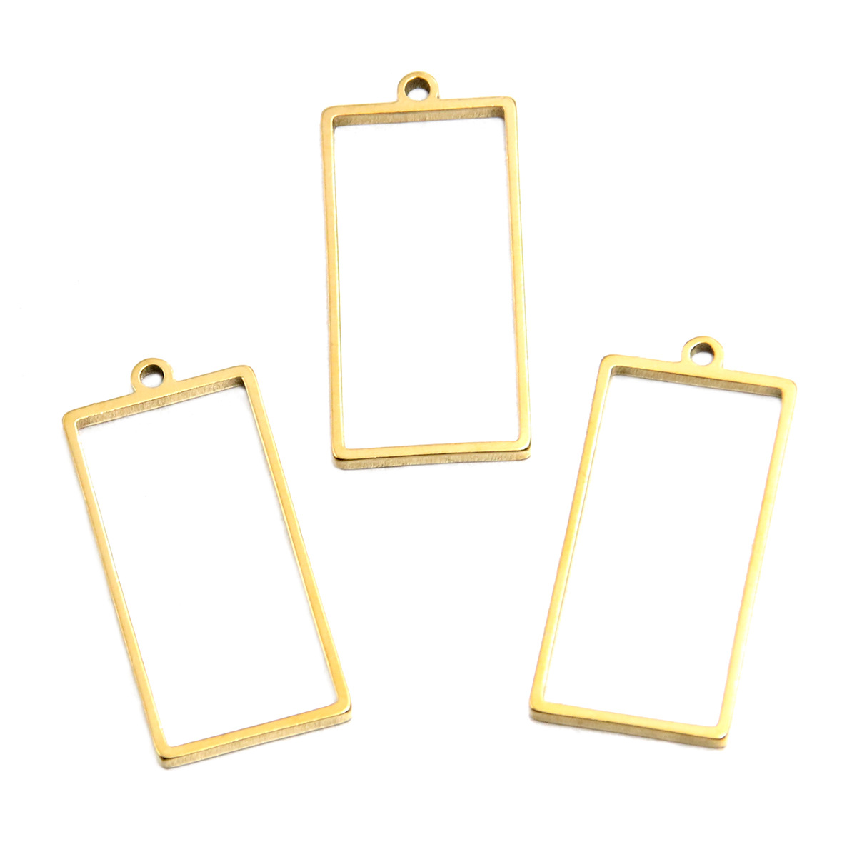 Golden rectangular large 13x27x1.2mm0.7g