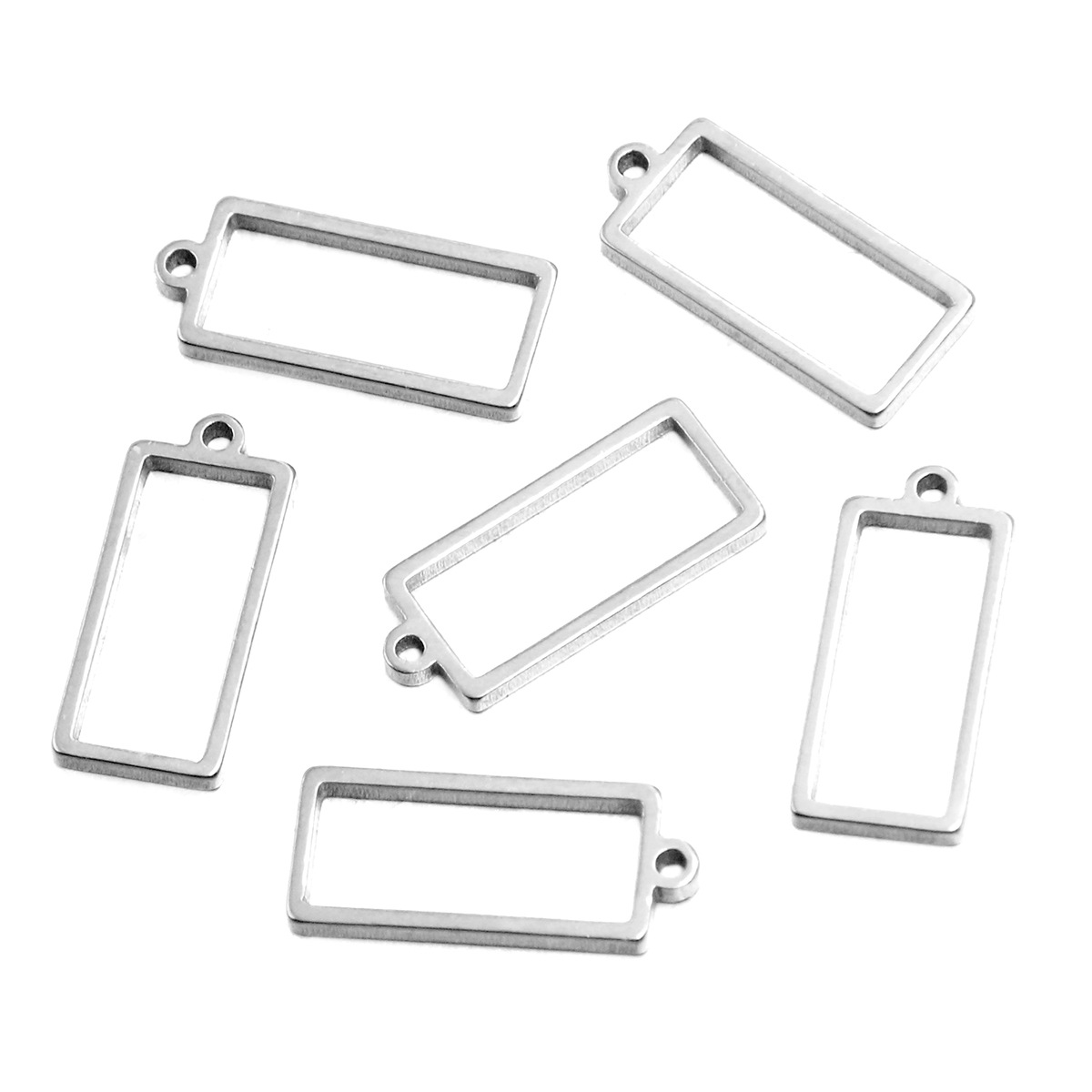 Steel color rectangular small 8x18x1.2mm0.4g