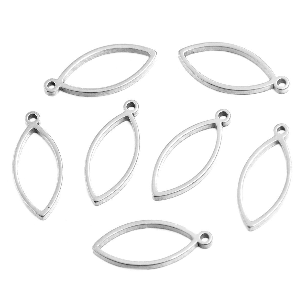 Steel color eyes small 7x18x1.2mm0.3g