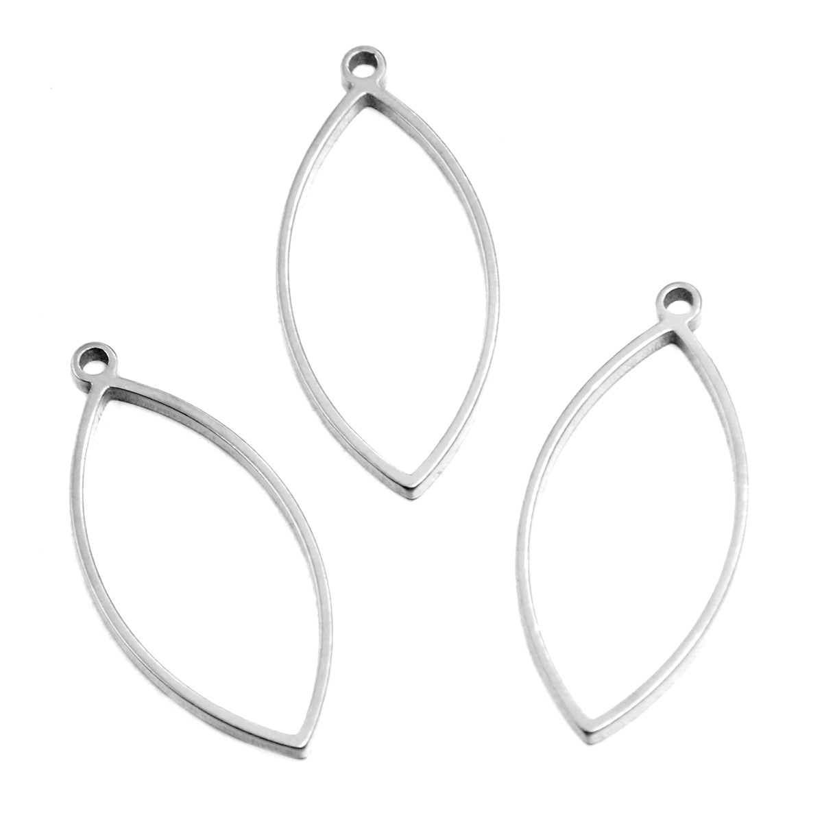 Steel color eyes large 12x28x1.2mm0.5g
