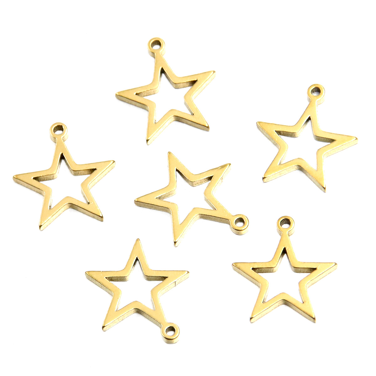 Golden five-pointed star small 13x15x1.2mm0.4g